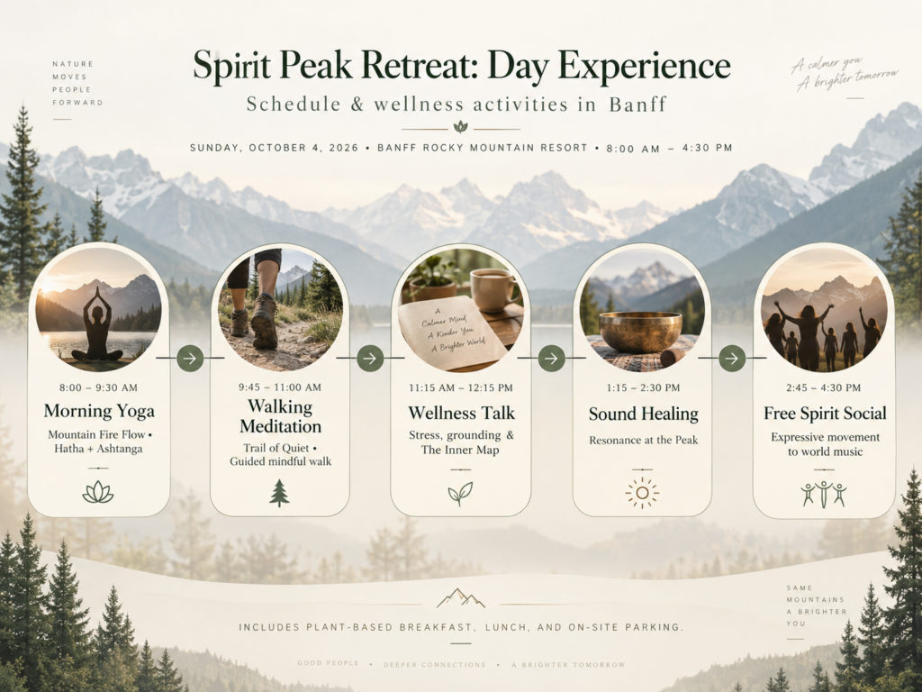 Spirit Peak Retreat schedule and wellness activities in Banff