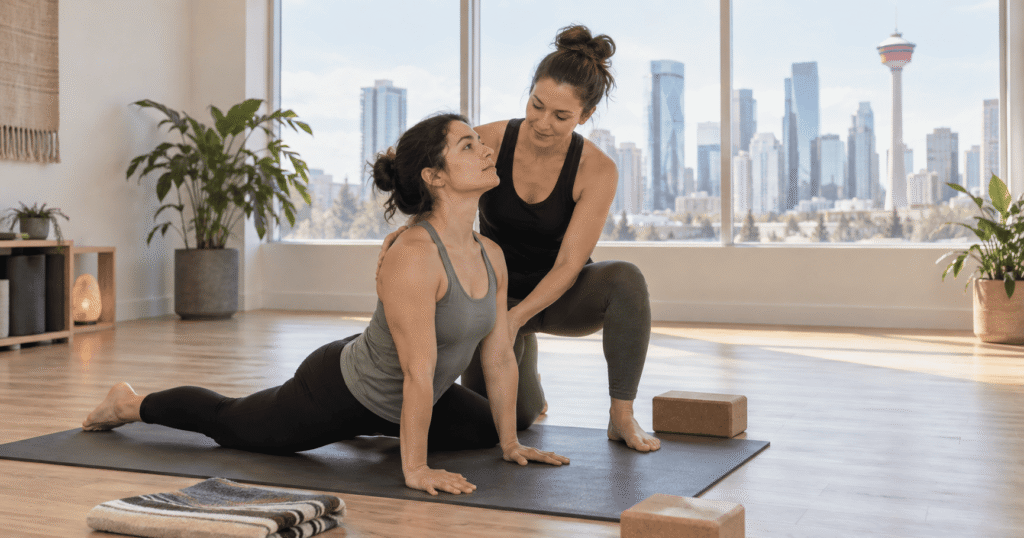 Private yoga class with one-on-one instructor in Calgary
